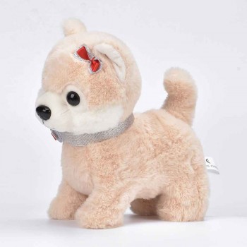 Robot Dog Sound Control Interactive Dog Electronic Plush Pet Toys Walk Bark Leash Teddy Toys For Children Birthday Gifts
