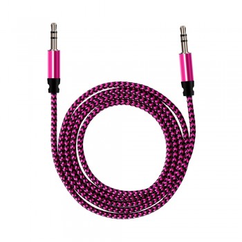 Pink 3.5mm Jack Audio Cable Jack 3.5 mm Male to Male Cloth Audio Aux Cable For iPhone Car Headphone Speaker Wire Line Aux Cord