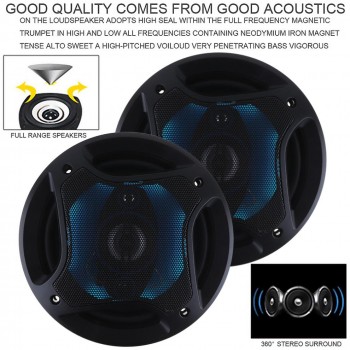 2pcs 5 Inch 150W 3 Way Auto Car Coaxial Horn Hifi Loud Speaker Full Frequency Automobile Stereo Audio Sound Music Loudspeaker