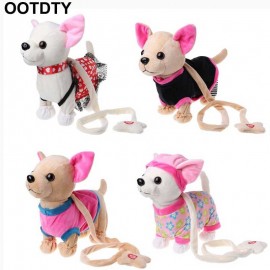 Electronic Pet Robot Dog Zipper Walking Singing Interactive Toy With Bag For Children Kids Birthday Gifts
