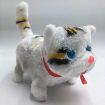 2019 Cute Electronic Pets Cats Dolls Cat Meowth Children Toy Battery Plush Walking Barking Electronic Cat Birthday Toys