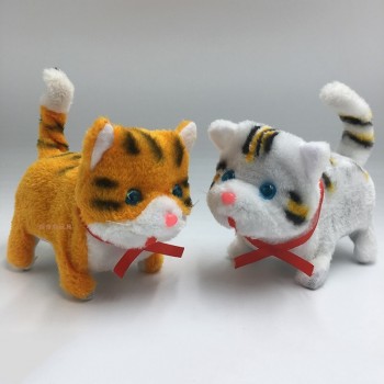 2019 Cute Electronic Pets Cats Dolls Cat Meowth Children Toy Battery Plush Walking Barking Electronic Cat Birthday Toys