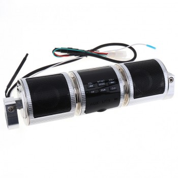 Bluetooth Motorcycle Stereo Speaker Motorbike MP3 Music Player FM Radio Adjustable Bracket Waterproof LED Display