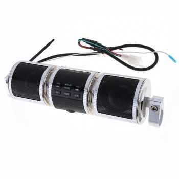 Bluetooth Motorcycle Stereo Speaker Motorbike MP3 Music Player FM Radio Adjustable Bracket Waterproof LED Display