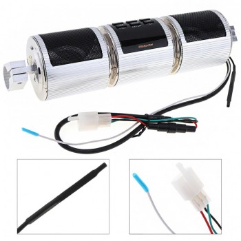 Bluetooth Motorcycle Stereo Speaker Motorbike MP3 Music Player FM Radio Adjustable Bracket Waterproof LED Display