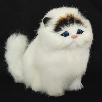 Real Hair Electronic Pets Cats Dolls Simulation Animal Cat Toys Meowth Childrens Cute Pet Plush Toys Model Ornaments Xmas Gifts