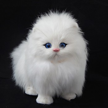 Real Hair Electronic Pets Cats Dolls Simulation Animal Cat Toys Meowth Childrens Cute Pet Plush Toys Model Ornaments Xmas Gifts