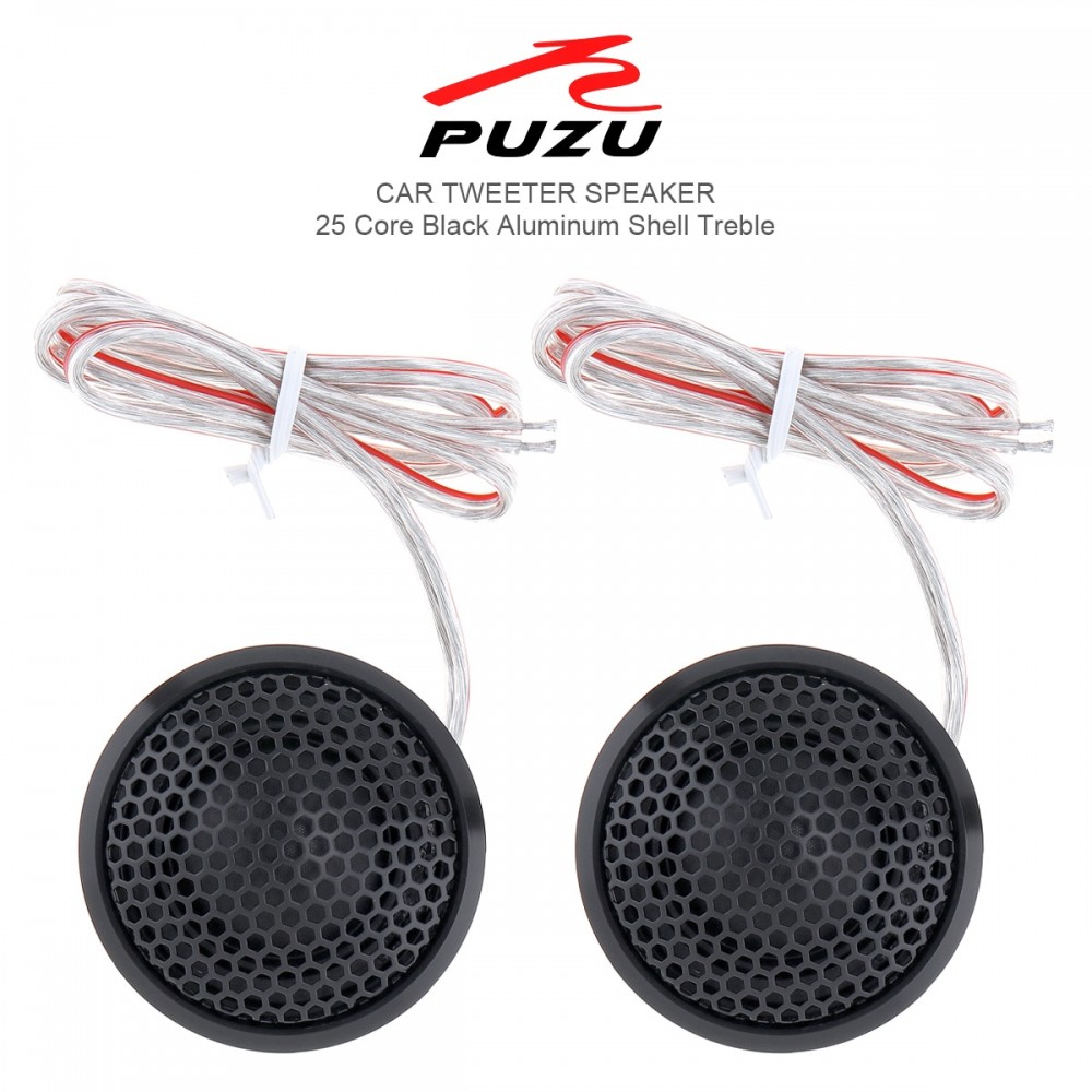 2Pcs 120W Hifi Speakers Auto Radio Stereo Tweeters Speaker Loundspeaker Black Transparent Silk Stretch Film for Cars Vehicle