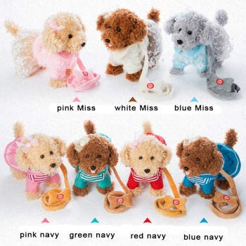 Electric leash dog  Miss Teddy  Plush Toys Music machinery remote control Leash  dog electronic toys  For girls free shipping