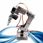 DIY Robot Smart Robot ROT2U 6DOF Aluminium Robot Arm Clamp Claw Mount Kit With Servos For Arduino-Silver