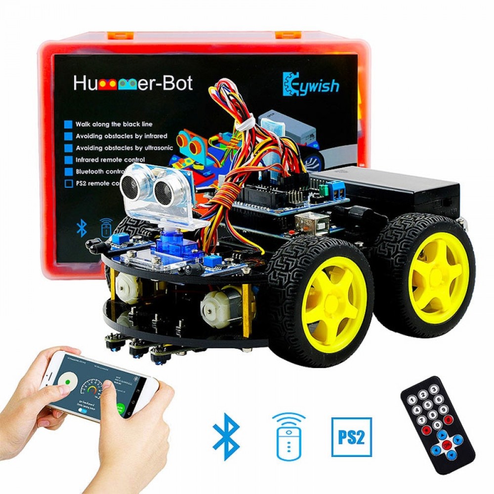 Keywish For Arduino Robot 4WD Cars APP RC Remote Control Bluetooth Robotics Learning Kit Educational Stem Toys for Children Kids
