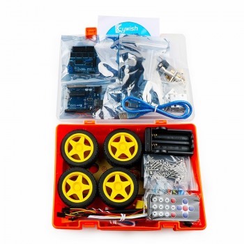 Keywish For Arduino Robot 4WD Cars APP RC Remote Control Bluetooth Robotics Learning Kit Educational Stem Toys for Children Kids