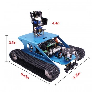 DIY Robot for Raspberry Pi Tank Smart Robotic WiFi Wireless Video Programe Electronic Toy  Kids Adults Compatible for RPI 3B/3B+