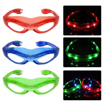 Spider Man luminous glasses Baby Kids Gifts luminous Toys 9 LED Luminous cool flashing light up toy glasses