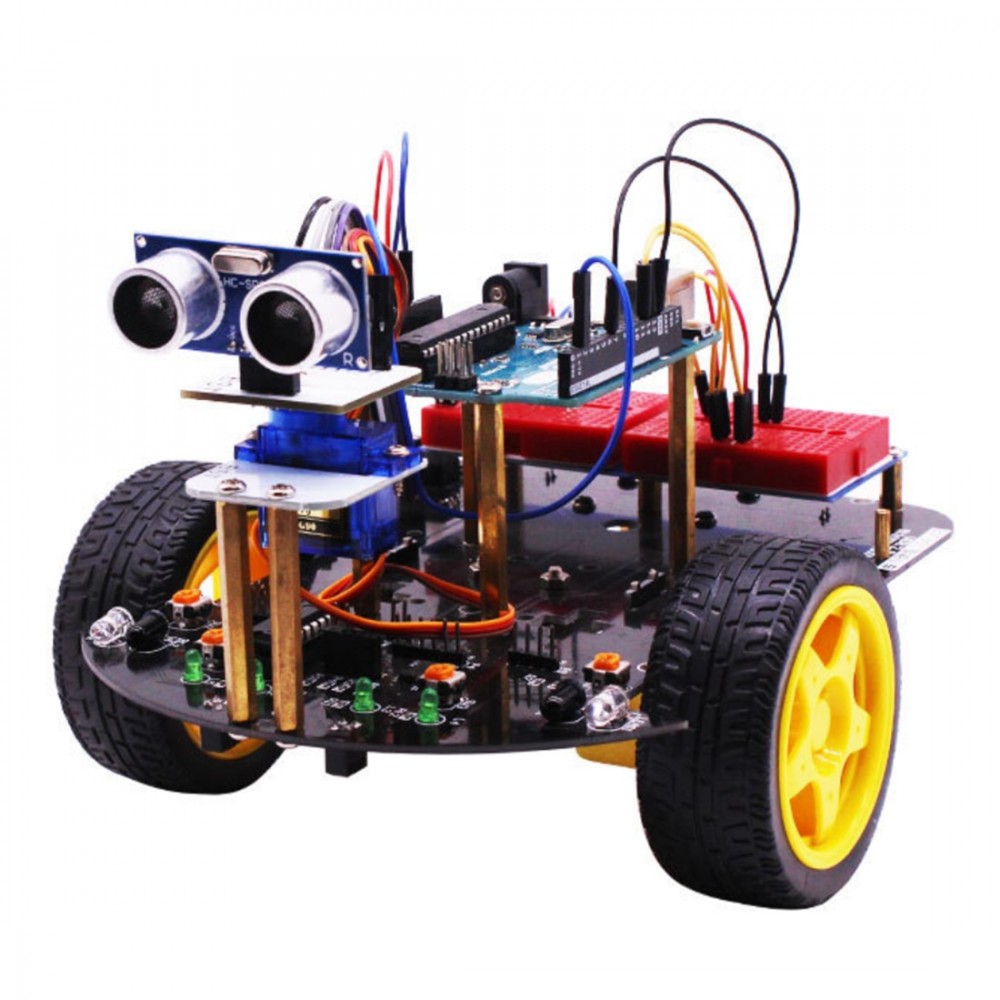 2-in-1 Super Starter Smart Intelligent Robot Car with Tutorial Programmable Stem Toys for Arduino with for UNO R3 Mainboard