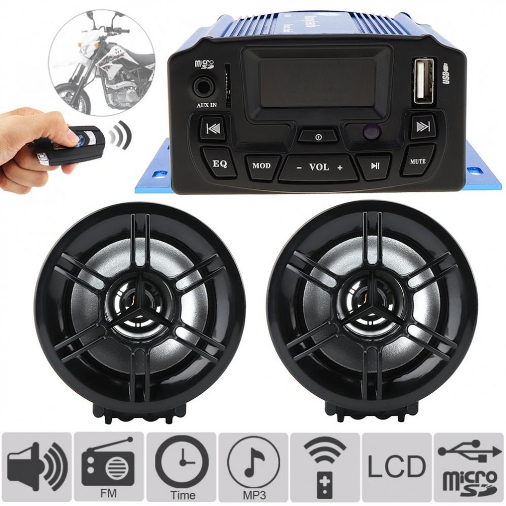 Anti-theft Alarm Audio Sound MP3 Music Player Motorcycle Anti-theft FM Radio USB Motor Speaker Motorbike MP3 Audio System