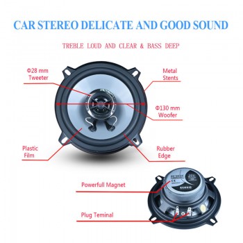 2pcs 5 Inch 2-Way 50W Universal Car Coaxial Speakers 4OHM Vehicle Automobiles Auto Stereo Audio Loud Speaker Loudspeaker