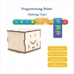 LED Light Wood DIY Square Stitching Robot Programmable Cube Robot Kits Kids Educational Science Toys