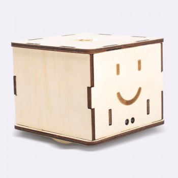 LED Light Wood DIY Square Stitching Robot Programmable Cube Robot Kits Kids Educational Science Toys