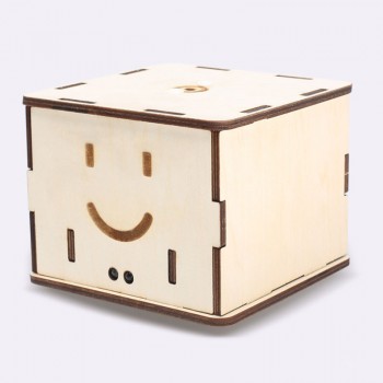 LED Light Wood DIY Square Stitching Robot Programmable Cube Robot Kits Kids Educational Science Toys