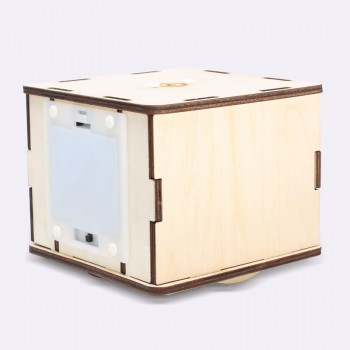 LED Light Wood DIY Square Stitching Robot Programmable Cube Robot Kits Kids Educational Science Toys