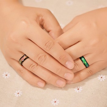 Color Changing Titanium/Stainless Steel Mood Ring, EKG w/Hearts Design, Gift Box Included Fashion Couples Titanium Steel