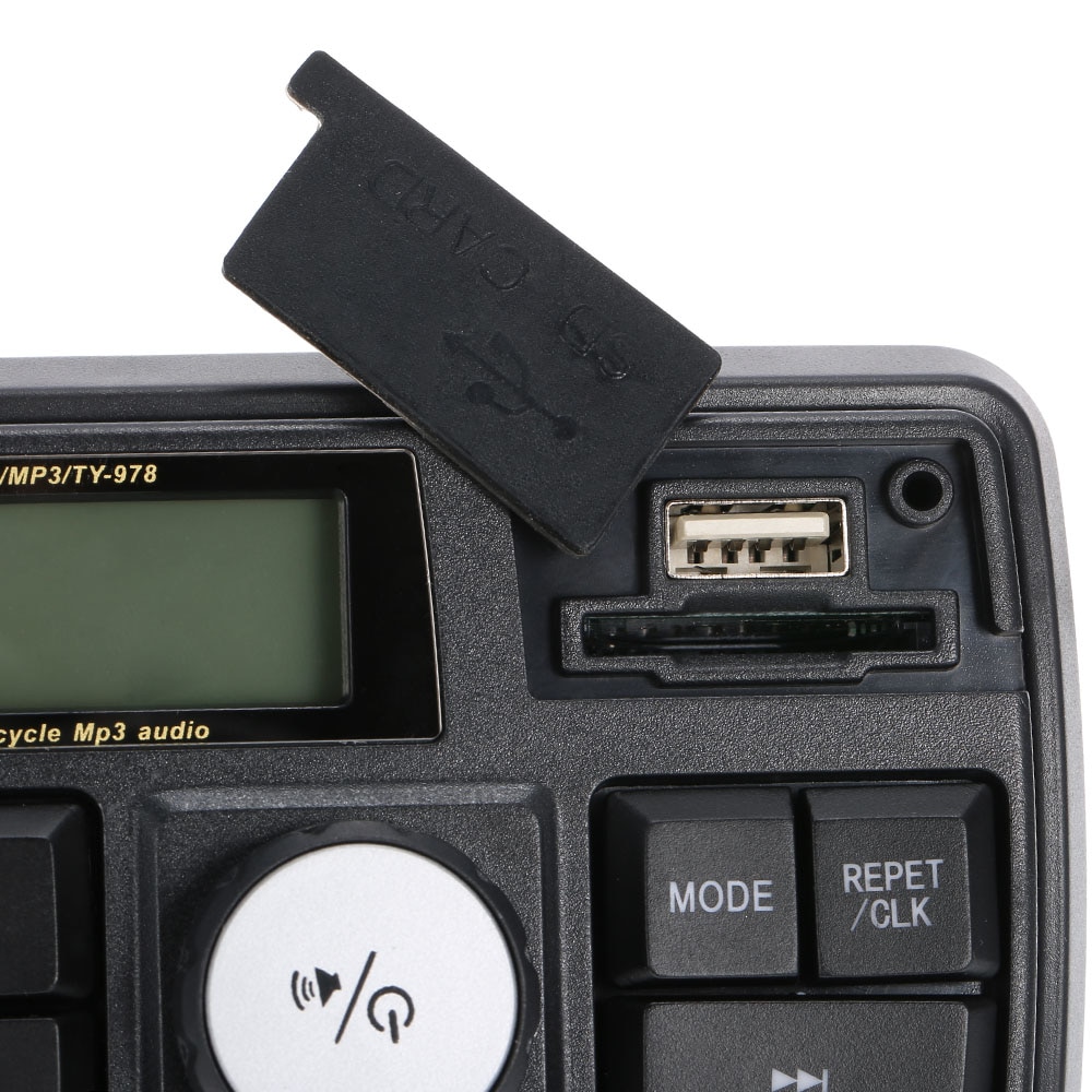 Universal Waterproof Motorcycle alarm Handlebar Audio Amplifier System 3 Stereo Speaker FM MP3 USB SD AUX With remote control
