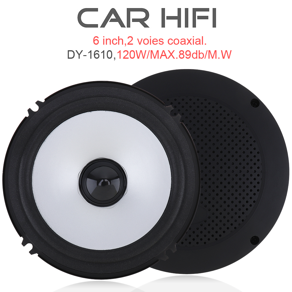 2pcs 6 Inch 120W Car HiFi Coaxial Speaker Vehicle Door Auto Audio Music Stereo Full Range Frequency Speakers for Cars