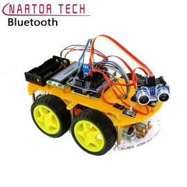 Smart Car Robot Smart Bluetooth Car Tracking Avoid Obstacles 1602 LCD Atmega-328P Line Tracking Graphic Programming