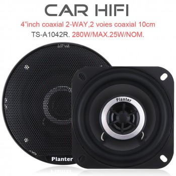 TS-A1042R 2pcs 4 Inch 280W Car HiFi Coaxial Speaker Vehicle Door Auto Audio Music Stereo Full Range Frequency Loudspeaker