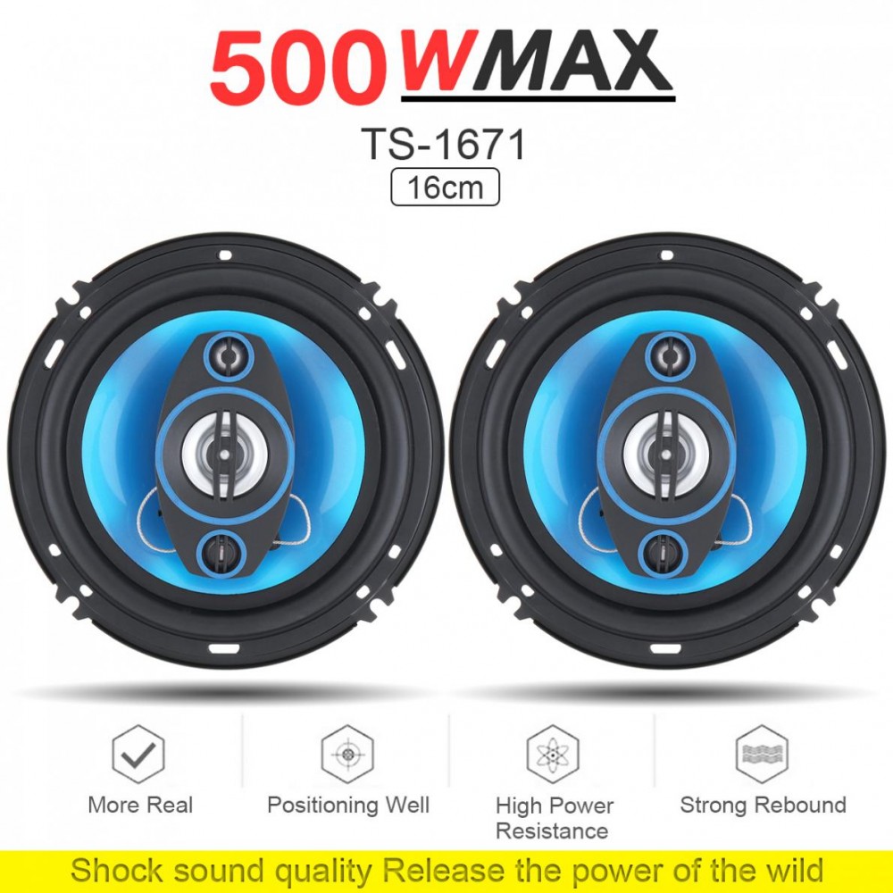 2pcs 12V 6 Inch 500W 2 Way Car Coaxial Auto Audio Music Stereo Full Range Frequency Hifi Speakers Non-destructive Installation