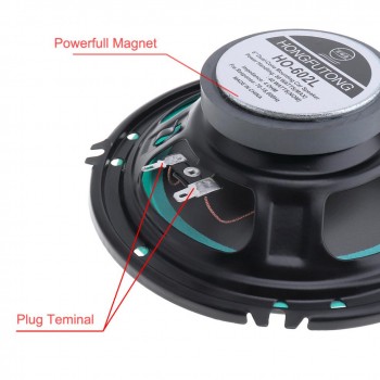 2pcs 6 Inch 80W 12V Car HiFi Coaxial Speaker Vehicle Door Auto Audio Music Stereo Full Range Frequency Loudspeaker for Cars