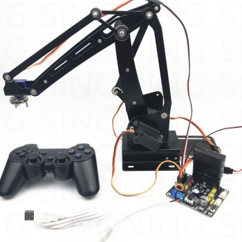 Arduino 4dof robot arm ABB industrial palletizing stainless steel remote control PS2