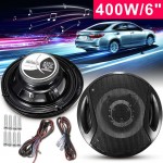 Audew 1Pair 12V 400W Car Speaker 6 Car Subwoofer Coaxial Speaker Car Rear/Front Door Audio Music Stereo 2 Way Coxial Speakers