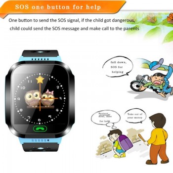 Kids Smart Watch Wristwatch 1.44 Inches Touch Screen LBS Positioning Watch Lighting SOS Watch SIM Calls Voice Chat for Children