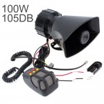 100W 12V 5 Sounds Motorcycle Car Truck Speaker Loud Siren Horn 105db With MIC Microphone