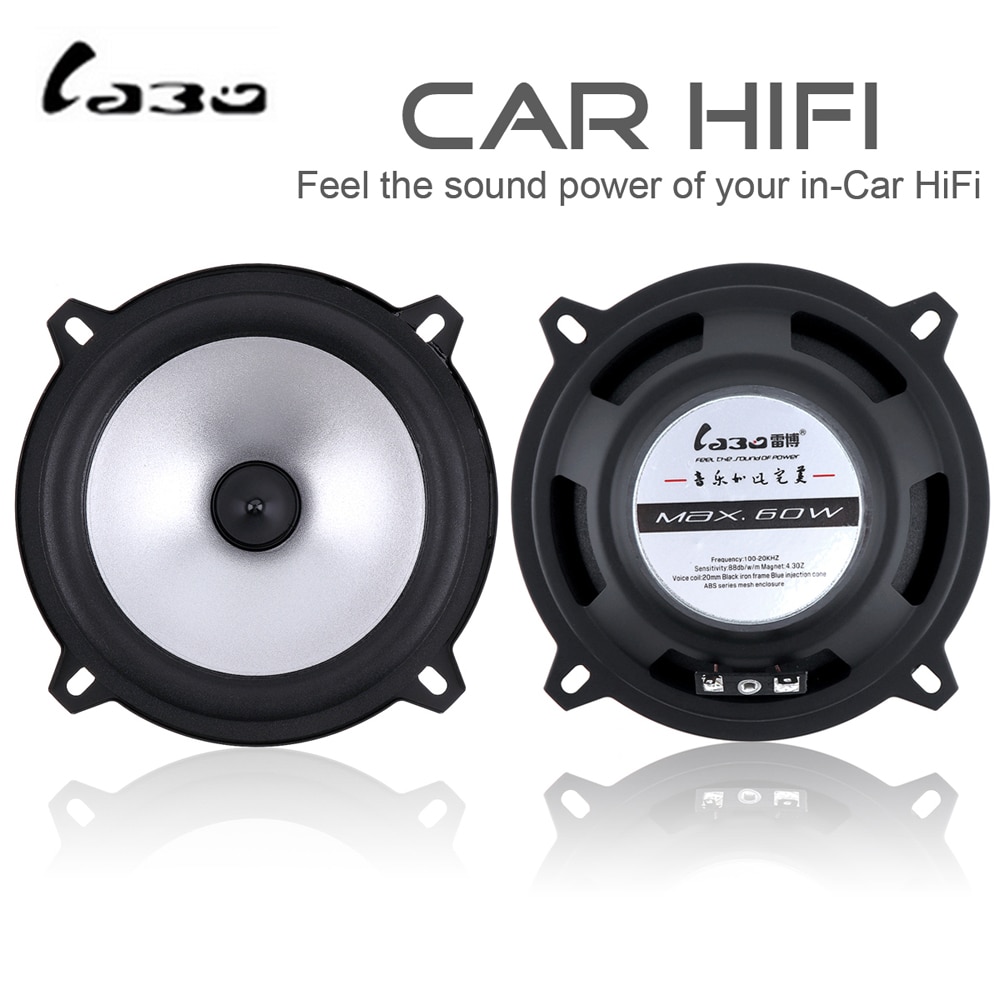 2pcs LaBo 5 Inch 60W 2 Way Car Coaxial Speaker Auto Automotive Hifi Full Range Frequency Sensitivity Power Loudspeaker