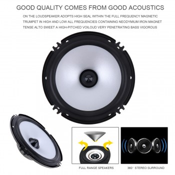2 pcs! 6.5 Inch 60W Auto Car Speaker Automobile Car HiFi Audio Full Range Frequency Speaker High Pitch Loudspeaker