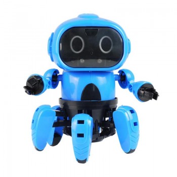 Blue RC Robot DIY Gesture Sensor  Assembled Sing Dance Action Figure Follow Robot Kids Children Educational Toys Birthday Gift