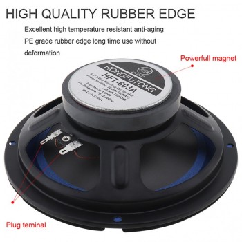 2pcs 6.5 Inch 80W Car HiFi Coaxial Speaker Vehicle Audio Music Stereo Full Range Frequency Speakers for Cars
