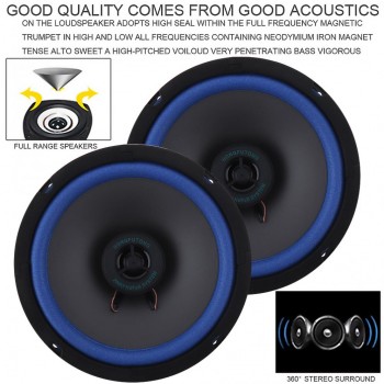 2pcs 6.5 Inch 80W Car HiFi Coaxial Speaker Vehicle Audio Music Stereo Full Range Frequency Speakers for Cars