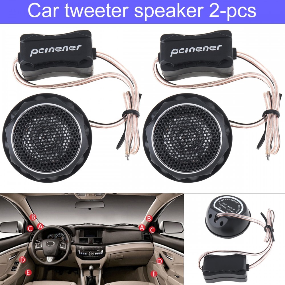 2pcs 12V 140W Car Speaker High Efficiency Mini Dome Tweeter Speakers Loundspeaker Lound speaker for Car Audio System YH-T280