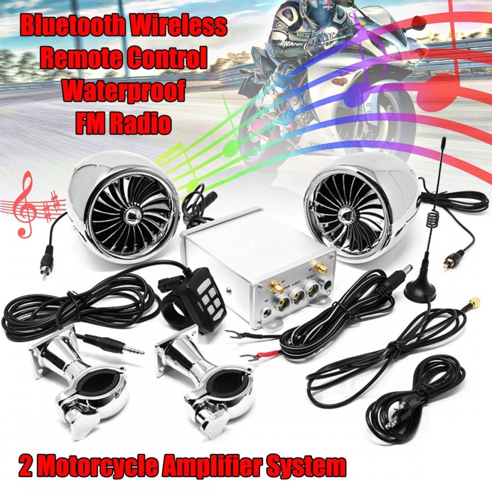 2psc 600W Bluetooth Motorcycle Speaker Audio System Radio Moto Waterproof Sound Amplifier for Speakers Mp3 Motorcycle Music