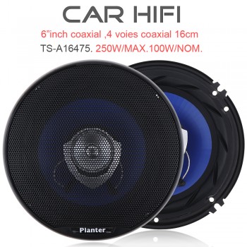 TS-A1647S 2pcs 6.5 Inch 250W Car HiFi Coaxial  Speaker Vehicle Door Auto Audio Music Stereo Full Range Frequency Speakers