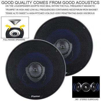 TS-A1647S 2pcs 6.5 Inch 250W Car HiFi Coaxial  Speaker Vehicle Door Auto Audio Music Stereo Full Range Frequency Speakers