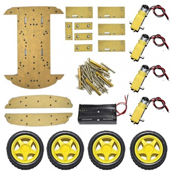 New Avoidance tracking2 layer Motor 4WD Smart car chassis four wheel drive smart car kit for arduino Free Shipping