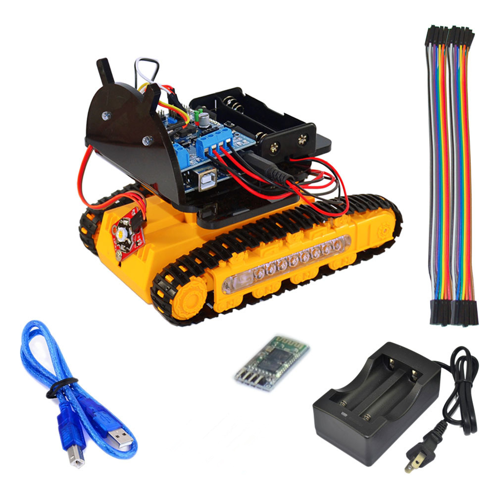 Chassis Smart Robot Bluetooth Aluminum Alloy Tank Track Caterpillar Chassis Smart Robot DIY KitTeaching equipment