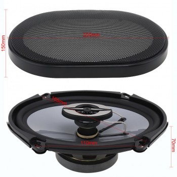 2 Pcs 5x7 Inch 380W Car HiFi Coaxial Speaker Vehicle Door Auto Audio Music Stereo Full Range Frequency Speakers