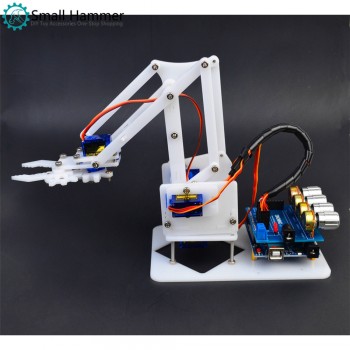 Creative Electric Metal Toy Remote Control DIY Assembly Robot Arm 4 Degrees Of Freedom Plastic Science Teaching Kit New
