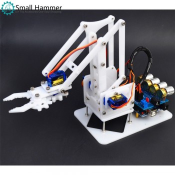 Creative Electric Metal Toy Remote Control DIY Assembly Robot Arm 4 Degrees Of Freedom Plastic Science Teaching Kit New
